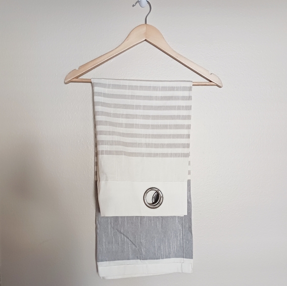 At Home Other - Elegant Gray and White Striped Curtain